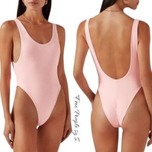 Free People X Reina Olga Funky One-Piece Swimsuit Pink S